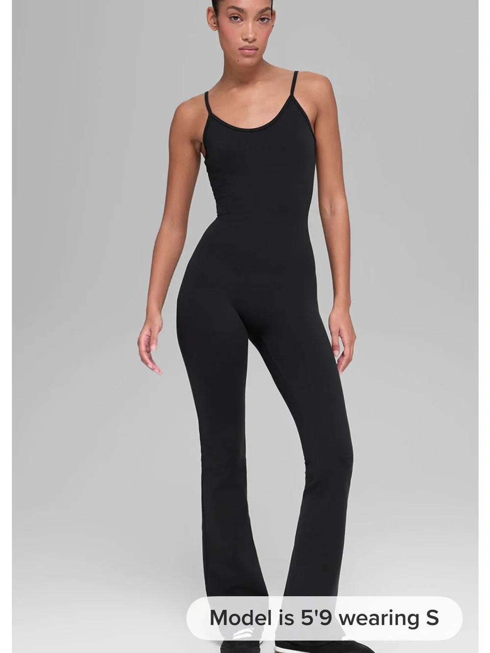 ALO Yoga Black Seamless Flare Jumpsuit